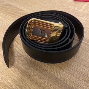 Black Valentino Belt with Gold and Silver Buckle.